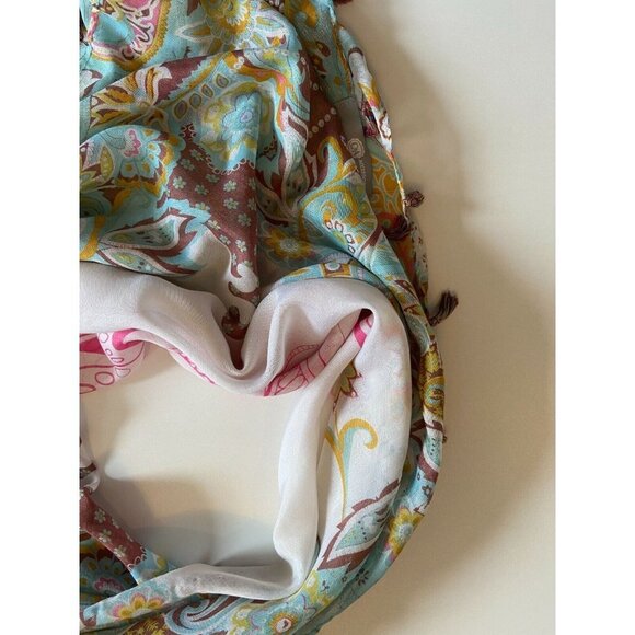 One Size Floral Print Women Squared Scarf - Picture 3 of 4